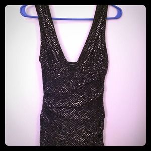 Black V-Neck Bodycon Dress