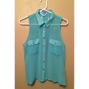Sheer Turquoise Top