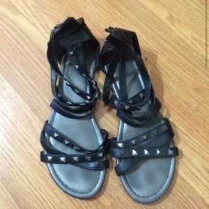 Black studded sandals
