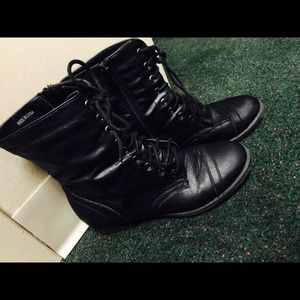 Black combat boots