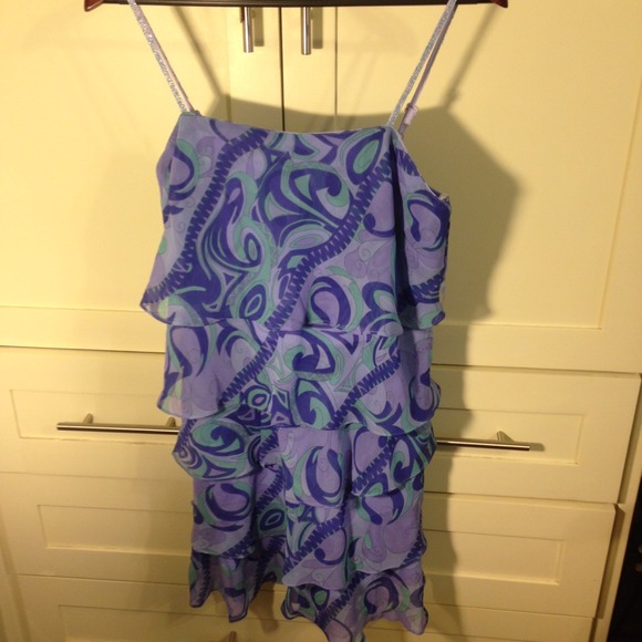 Printed purple dress for petites
