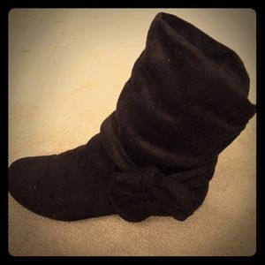 ALDO black suede mid calf boots