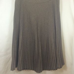 Pleated Tweed Midi Skirt