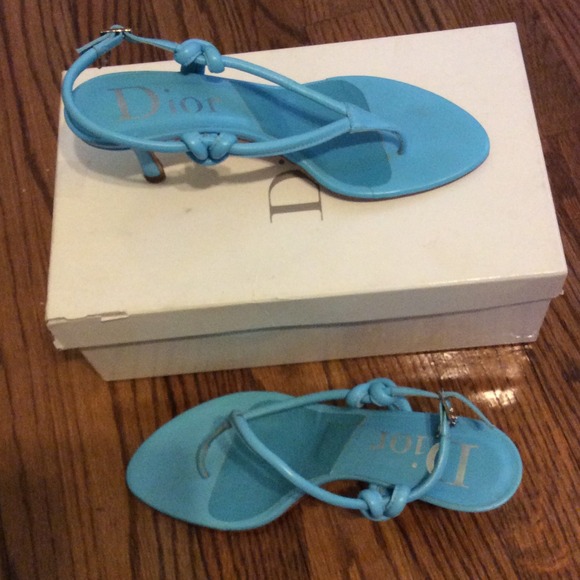 Blue Dior Strappy Heels