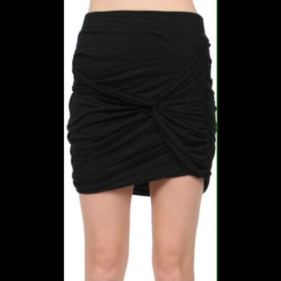 Free People Black Twist Mini Skirt