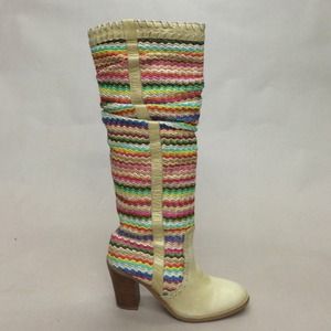 Jeffrey Campbell Rainbow Woven Slouch Boots