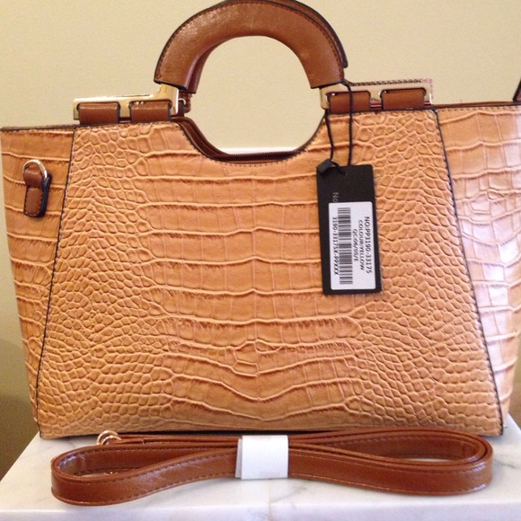 Dasein Handbags - Faux Leather croc camel colored handbag, NWT