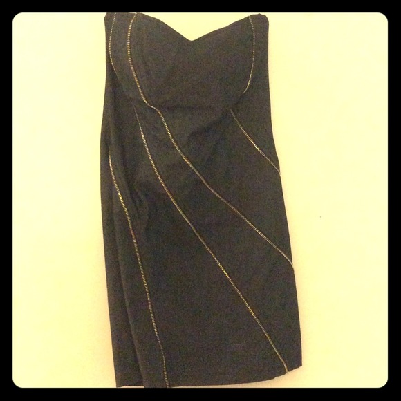 Zippered charcoal tube dress