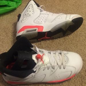 Infrared Red Jordan's