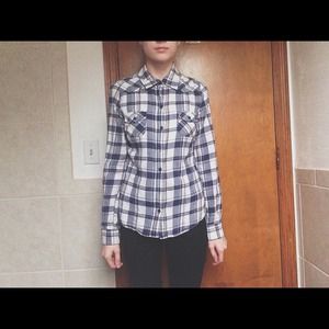 Blue and white flannel