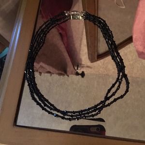 Black beaded necklace