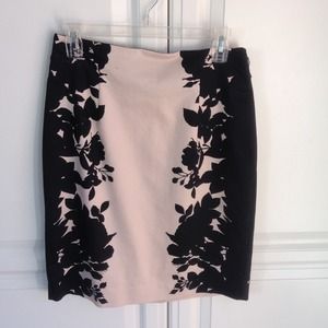 *flash sale*Tan Skirt with black floral design