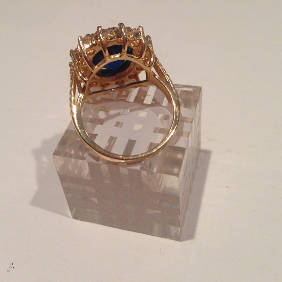 79 off Jewelry 💙 Blue stone gold cocktail ring 💙 from 🌈🔮top 10🌠🌛's