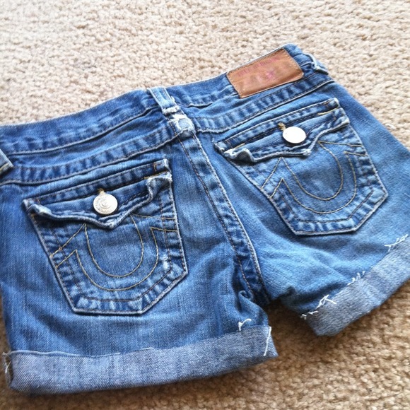 True religion denim shorts