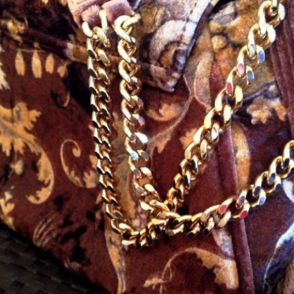 Casadei silk velvet chain handbag authentic rare