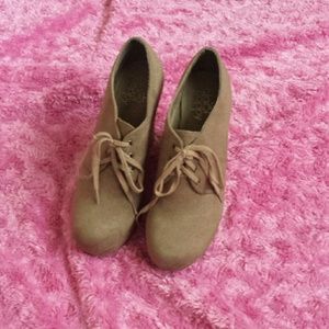 Wedge lace up booties♡♡