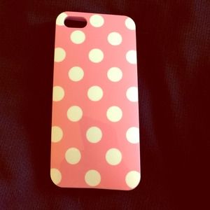 iPhone 5s pink and white polka dot jelly case!
