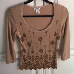 Brown sweater with beading