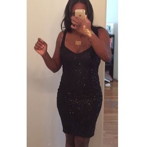 Black sequin dress