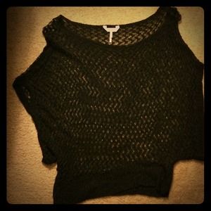 Black knit off shoulder top