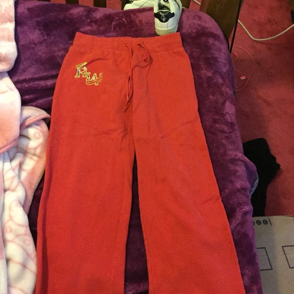 Red sweat pants