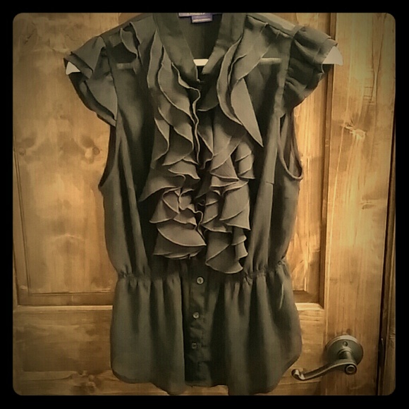 Caped Sleeved Ruffled Sheer Miley Cyrus Top