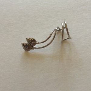 Silver Leaf Ear Cuff