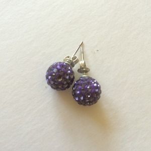 Lavender crystal studded earrings