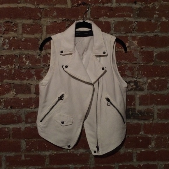 Zara moto denim vest