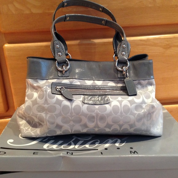 grey coach bag