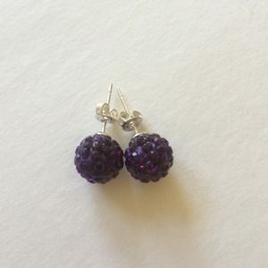 Dark purple Crystal studded earrings