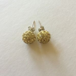 Light yellow crystal studded earrings