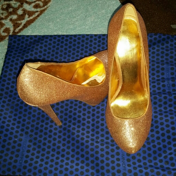 Gold Glitter Heels - Picture 2 of 3