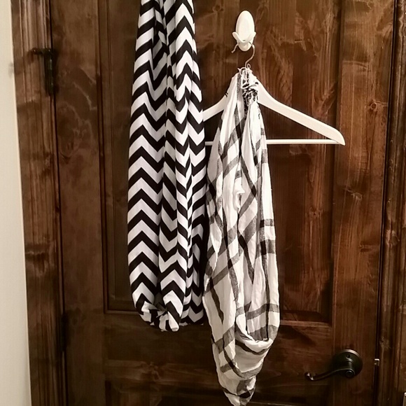 Two Black and White Scarves