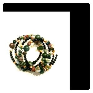 Indian Agate Coil Bracelet