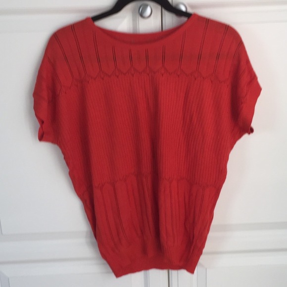 Tangerine short sleeve knit sweater