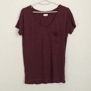 Aerie Burgundy V neck top