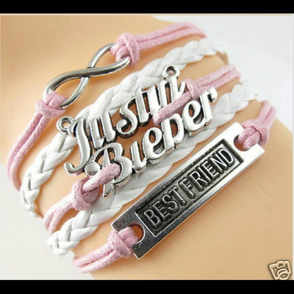 Infinity bracelet Justin Bieber pink white - Picture 2 of 2