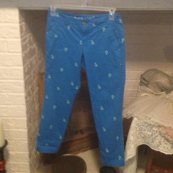 Blue anchor ankle pants