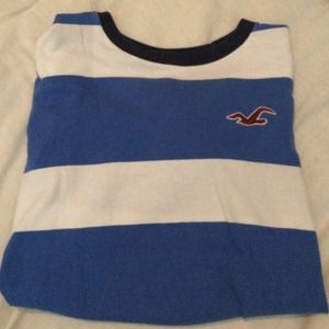 Hollister blue and white striped shirt for men