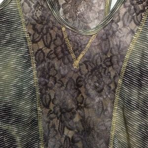 Green lace tank