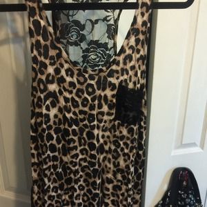 Very cute and comfy leopard lace top!