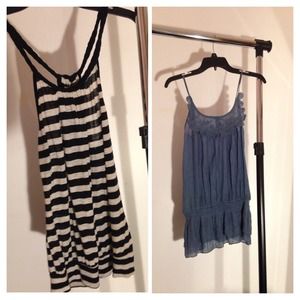 Blue tank top Stripped Tank Top