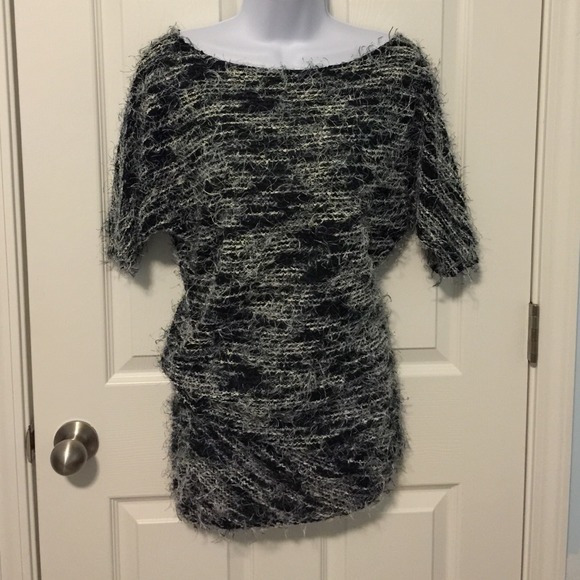 Romeo & Juliet couture asymmetric fuzzy sweater - Picture 2 of 4