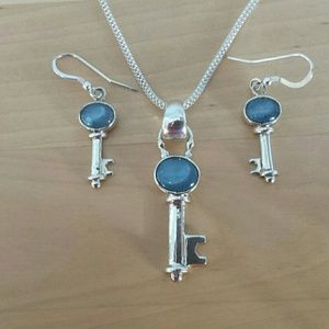 Boulder Opal Key Earrings and Pendant
