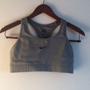 gray Nike pro sports bra