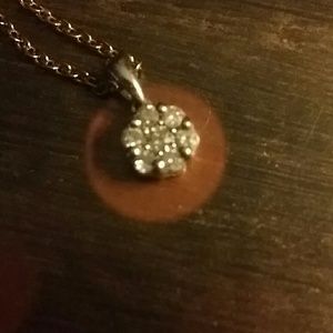 14k solid diamond pendant