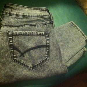 Acid wash bullhead skinny jeans size 0