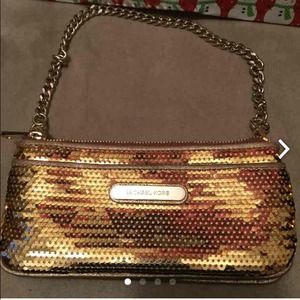 Michael Kors Gold Sequin Wallet/Wristlet