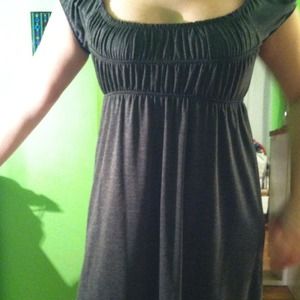 Jersey cotton grey off the shoulder dress